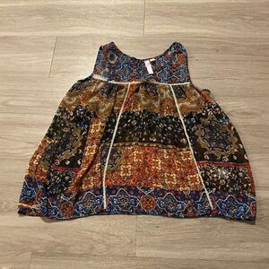 Alya sleeveless multicolored sheer blouse size medium